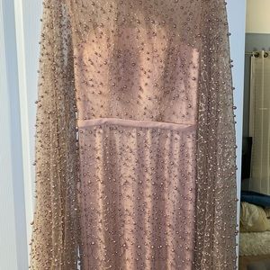 Fully beaded blush pink evening gown, worn once.